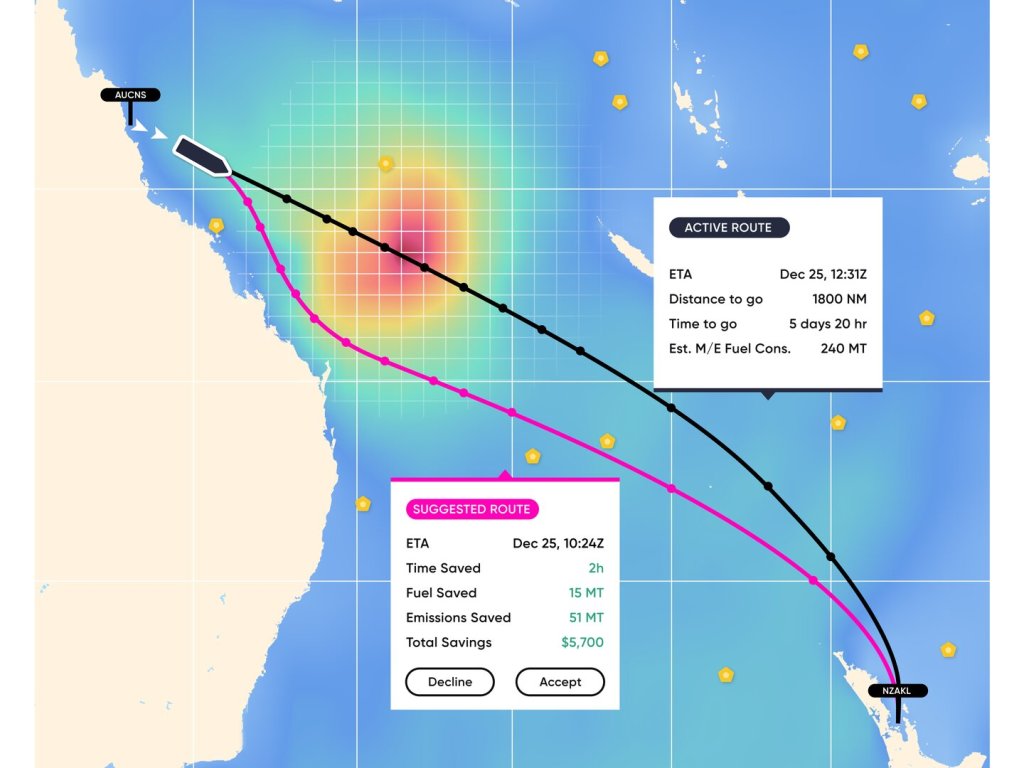 Sofar Ocean sample route map