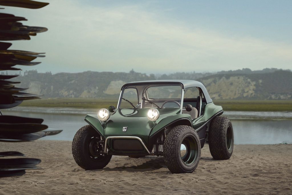 Meyers Manx electric dune buggy combining classic design with EV performance.